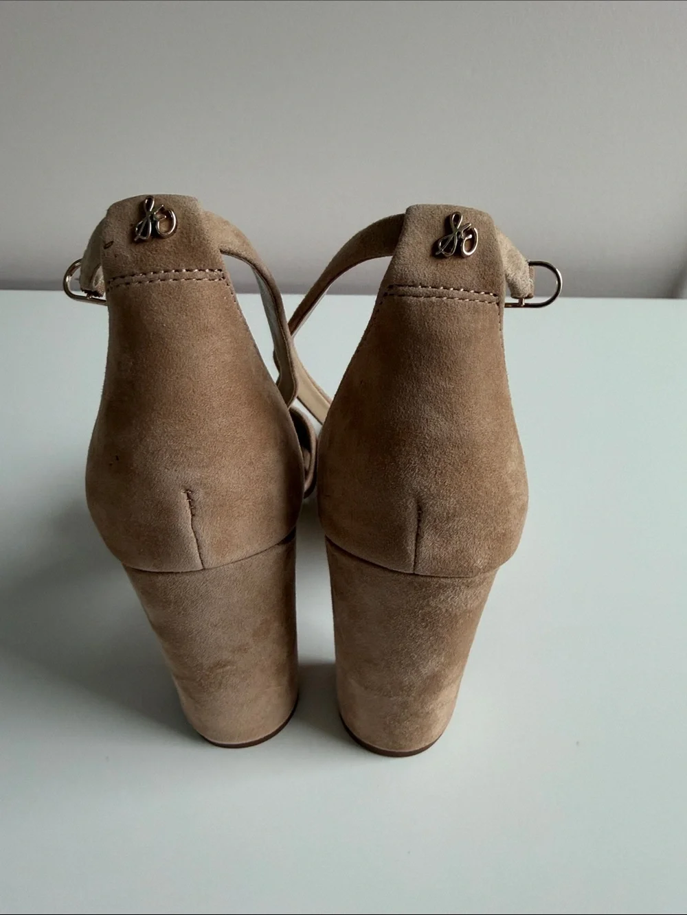 NBW Sam Edelman Yenna Sandal size 7.5 tan adjustable ankle strap 4 inch heel